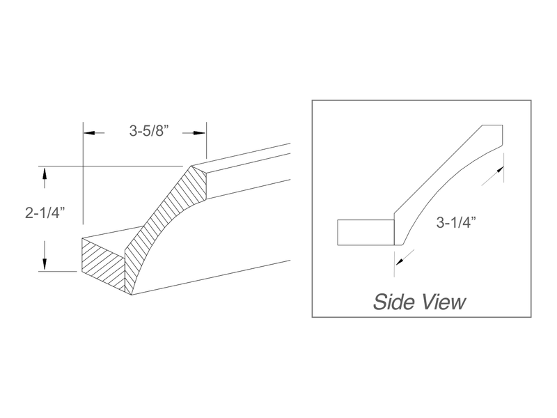 Molding / panel drawing — profile and side view