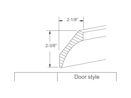Cabinet drawing — front and side views
