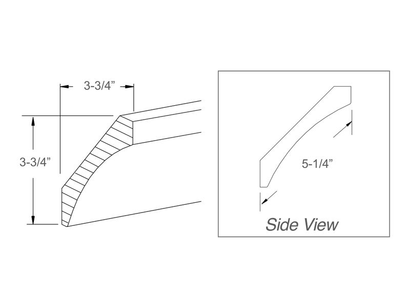 Molding / panel drawing — profile and side view