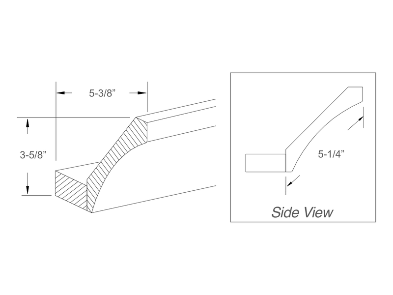 Molding / panel drawing — profile and side view