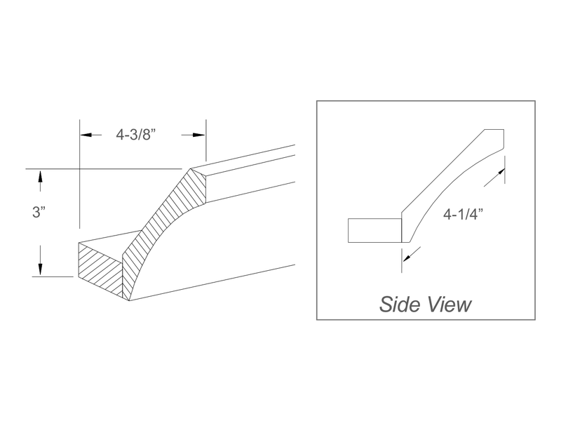 Molding / panel drawing — profile and side view