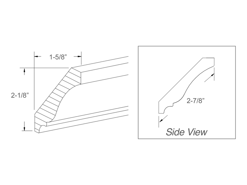 Molding / panel drawing — profile and side view