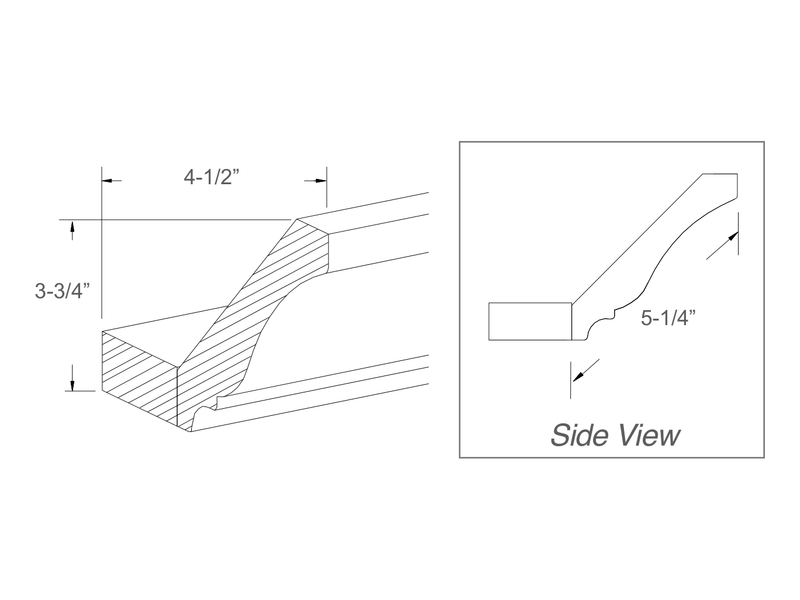 Molding / panel drawing — profile and side view