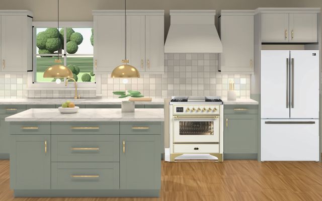 Sage Farmhouse kitchen — Designer color