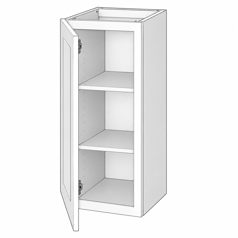 Classic White Shaker wall single reference illustration; dimensions and final configuration vary by SKU (W1540).