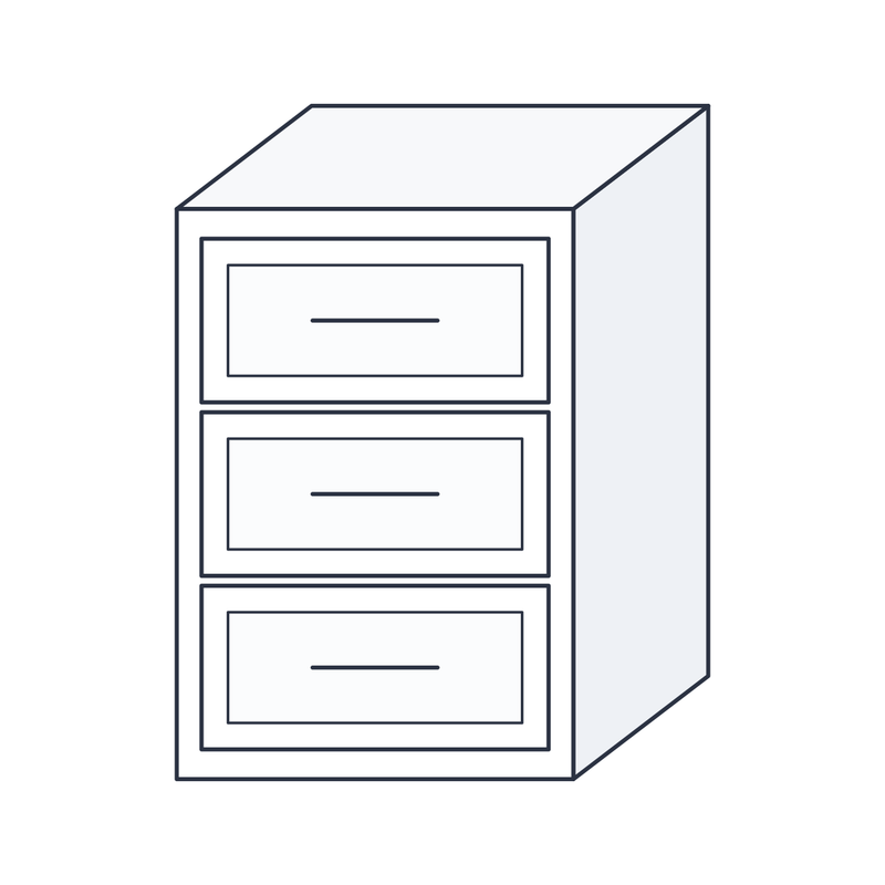 Classic White Shaker Drawer Base Cabinet (DB12) — natural plywood interior