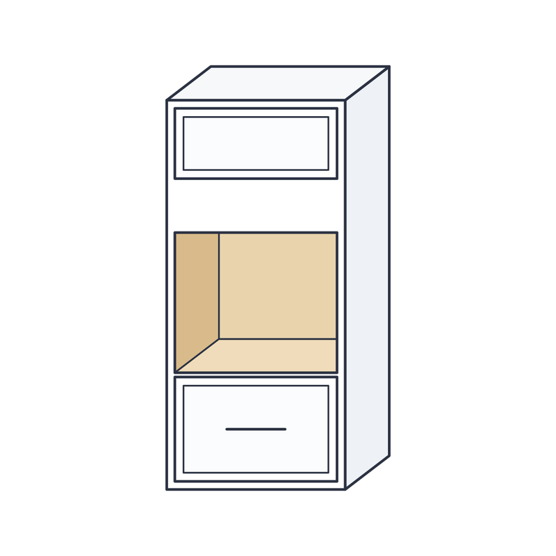Classic White Shaker Tall Wall-Oven Cabinet (OVD3372B) — natural plywood interior, finished shelves