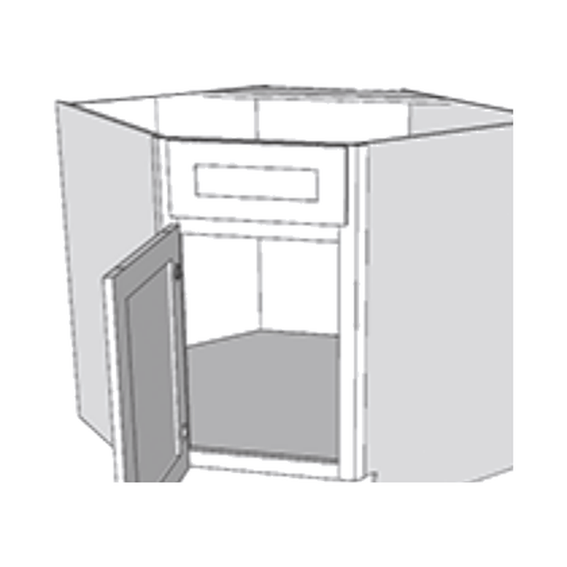 Classic White Shaker Corner Sink Base Cabinet (SBC33) — angled corner front