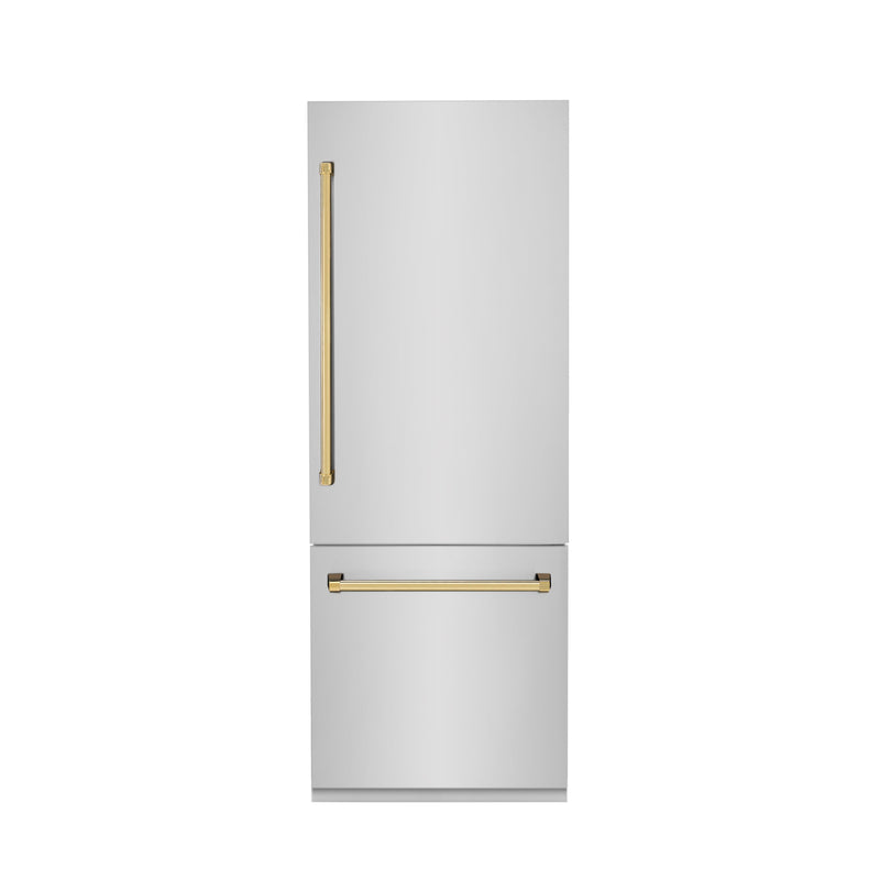 ZLINE RBIVZ-304-30-G Autograph Edition 30 in. Bottom Freezer Refrigerator in Panel Ready