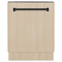 ZLINE Autograph Edition 24" Tallac Series 3rd Rack Top Control Built-In Tall Tub Dishwasher in Custom Panel Ready with Matte Black Handle 51dBa (DWVZ-24-MB)