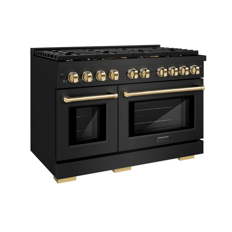 ZLINE SGRBZ-48-G Autograph Edition 48 in. Gas Range in Black Stainless Steel