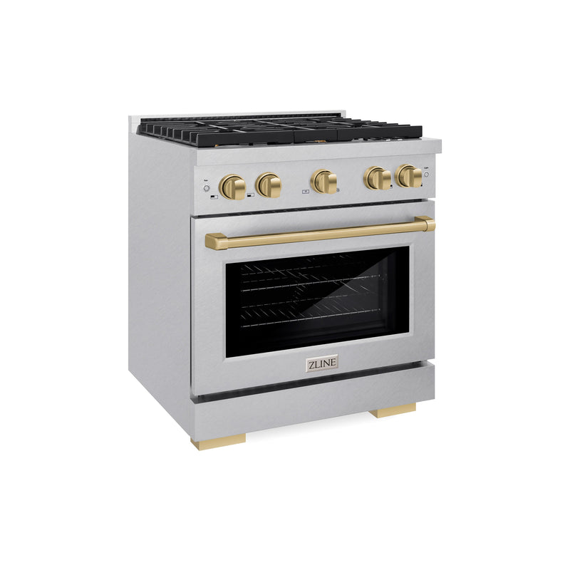 ZLINE SGRSZ-30-CB Autograph Edition 30 in. Gas Range in Satin Stainless Steel
