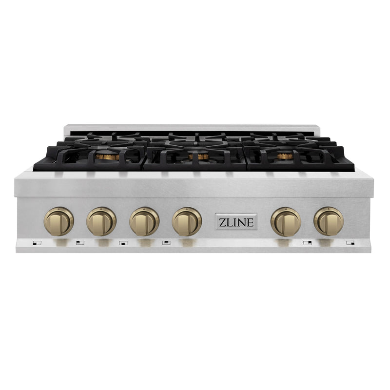 ZLINE RTSZ-36-CB Autograph Edition 36 in. Rangetop in Satin Stainless Steel