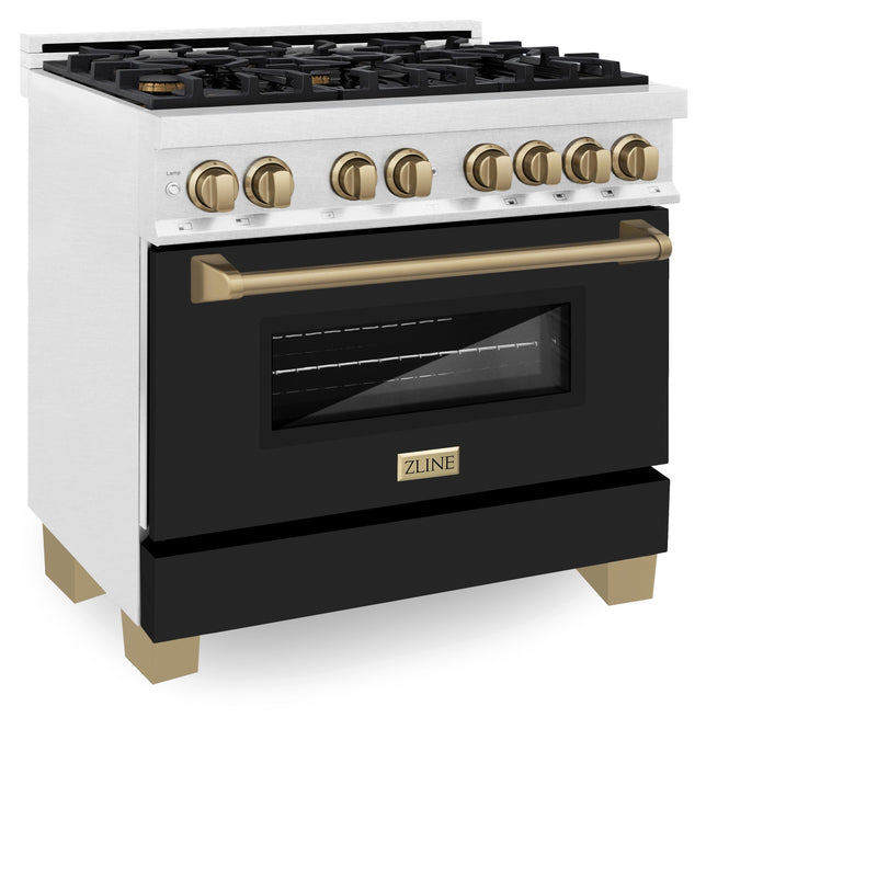 ZLINE RASZ-BLM-36-CB Autograph Edition 36 in. Dual Fuel Range in Satin Stainless Steel