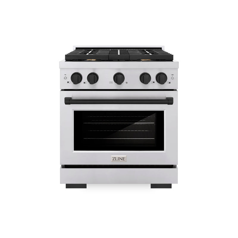 ZLINE SDRZ-30-MB Autograph Edition 30 in. Dual Fuel Range in Stainless Steel