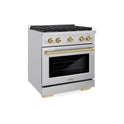 ZLINE Autograph Edition 30 in. 4.2 cu. ft. Paramount Gas Range with 4 Burner Cooktop and Convection Gas Oven in Stainless Steel and Champagne Bronze Accents (SGRZ-30-CB)