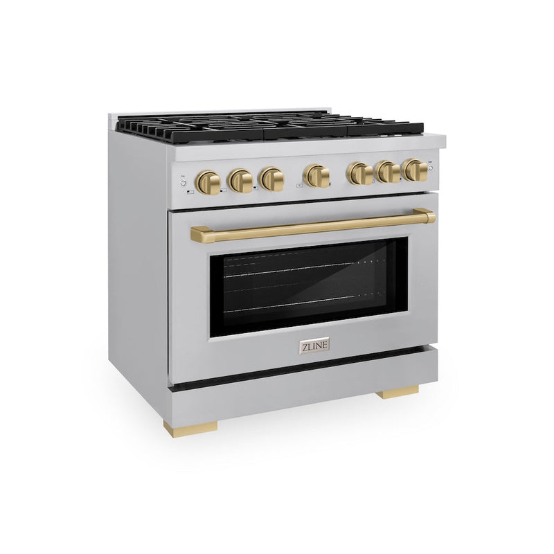 ZLINE SGRZ-36-CB Autograph Edition 36 in. Gas Range in Stainless Steel
