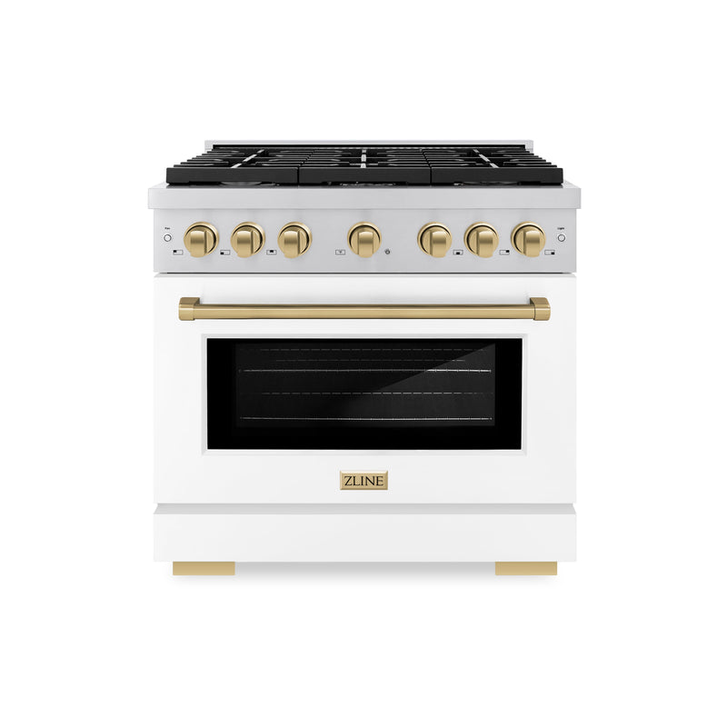 ZLINE SDRZ-WM-36-CB Autograph Edition 36 in. Dual Fuel Range in Stainless Steel