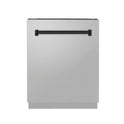 ZLINE Autograph Edition 24" Tallac Series 3rd Rack Top Control Built-In Tall Tub Dishwasher in Stainless Steel with Matte Black Handle 51dBa (DWVZ-304-24-MB)