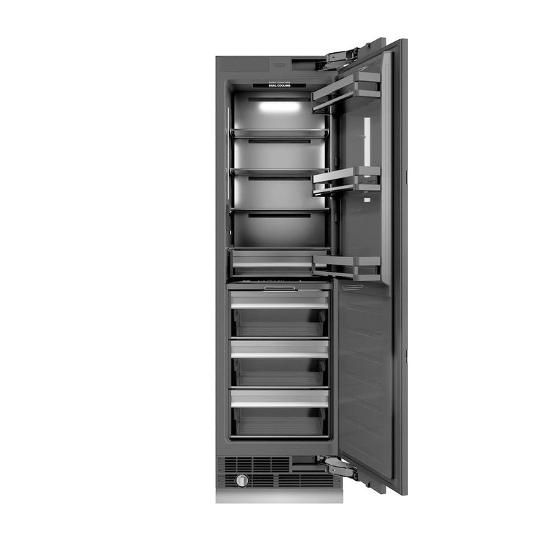 ZLINE Autograph Edition 24 in. 12.5 cu. ft. Panel Ready Column Refrigerator with Graphite Gray Interior and Polished Gold Accents (RBCRVZ-24-G) ZLINE