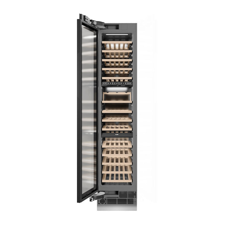ZLINE Autograph Edition 18 in. 9.0 cu. ft. Triple Zone 68 Bottle Panel Ready Left Hinge Column Wine Cooler with Polished Gold Accents (RBCWVLZ-18-G) ZLINE