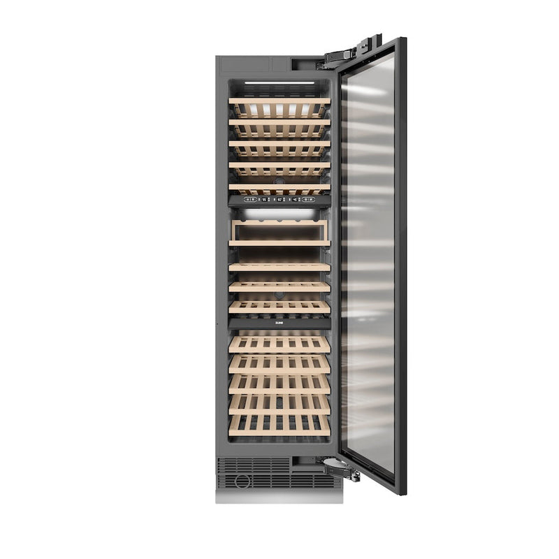 ZLINE Autograph Edition 24 in. 12.4 cu. ft. Triple Zone 100 Bottle Panel Ready Column Wine Cooler with Polished Gold Accents (RBCWVZ-24-G) ZLINE