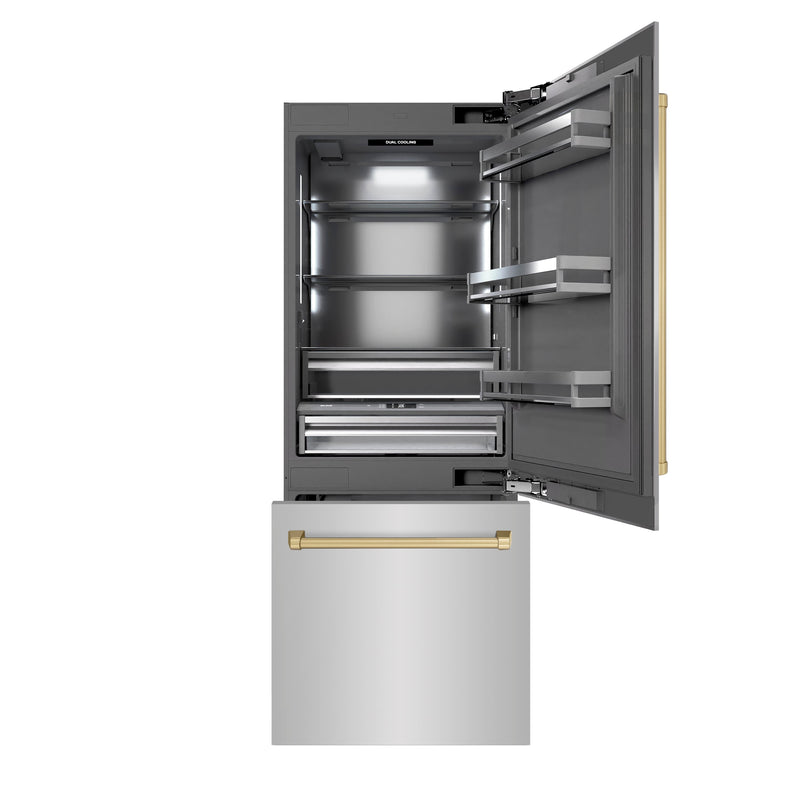 ZLINE GRBIVZ-304-30CB Autograph Edition 30 in. Bottom Freezer Refrigerator in Panel Ready