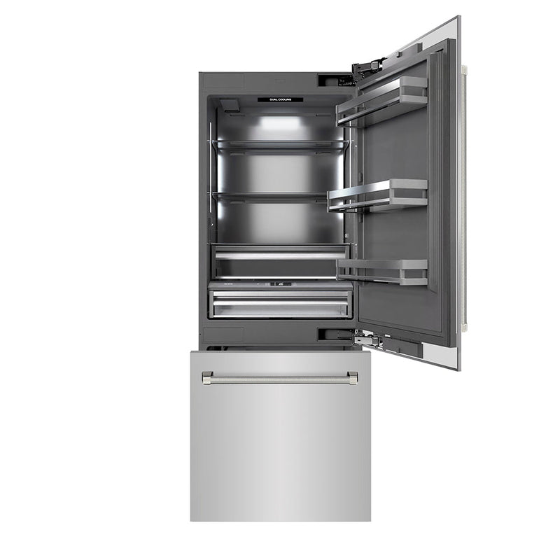 ZLINE GRBIVZ-30430KPN Autograph Edition 30 in. Bottom Freezer Refrigerator in Panel Ready