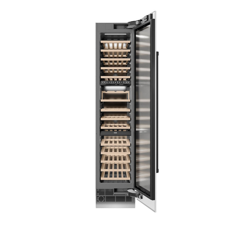 ZLINE Autograph Edition 18 in. 9.0 cu. ft. Triple Zone 68 Bottle Right Hinge Column Wine Cooler in White Matte with Matte Black Accents (RCWVRZ-WM-18-MB) ZLINE