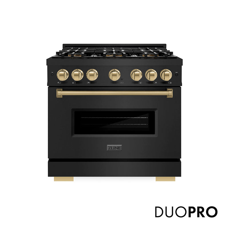 ZLINE PCGRBZ-36-CB Autograph Edition 36 in. Gas Range in Black Stainless Steel