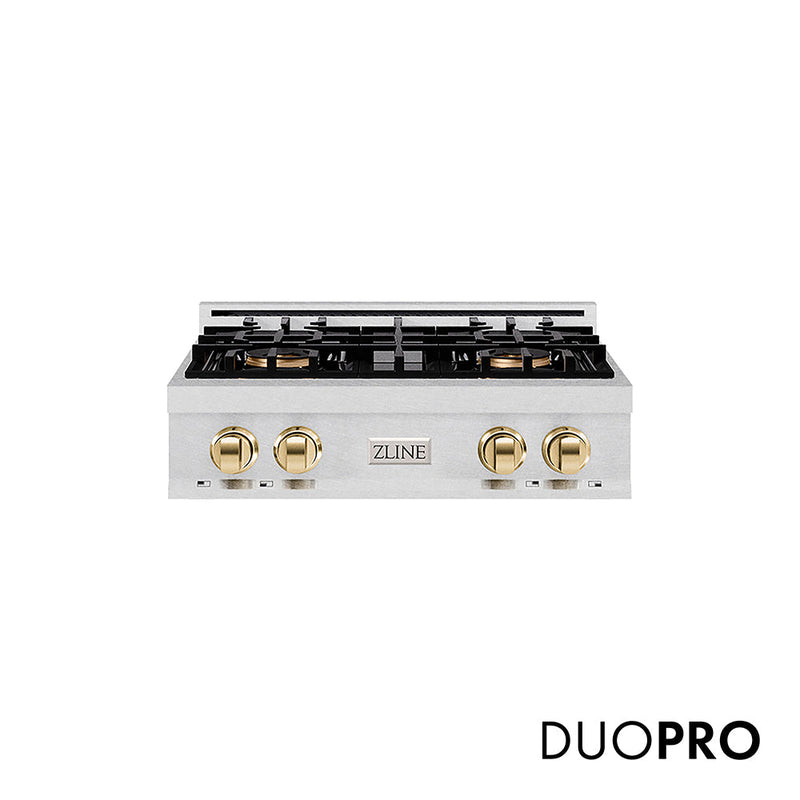 ZLINE PCRTSZ-30-MB Autograph Edition 30 in. Gas Rangetop in Satin Stainless Steel