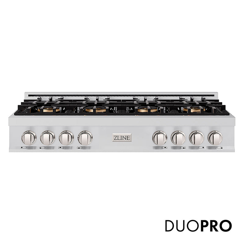 ZLINE 48 in. Classic Gas Rangetop with 8 Burner DuoPro™ Cooktop in Stainless Steel (PCRT48) ZLINE