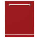ZLINE 24" Monument Dishwasher Panel in Red Gloss with Traditional Handle (DPMT-RG-24)