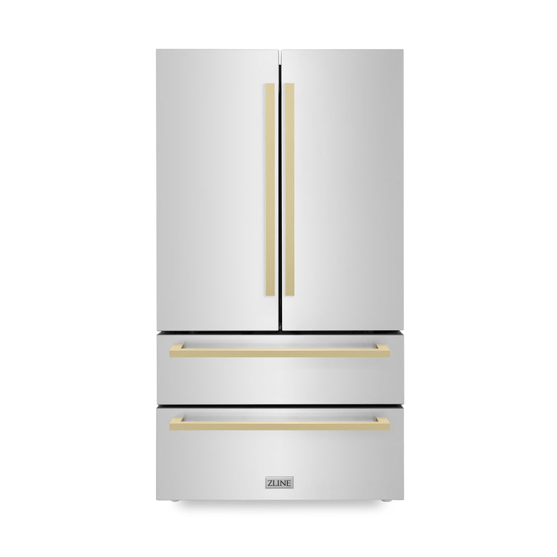 ZLINE RFMZ-36-FCB Autograph Edition 36 in. French Door Refrigerator in Stainless Steel