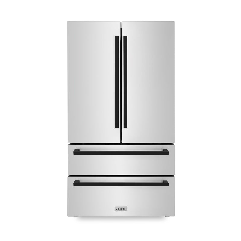 ZLINE RFMZ-36-FMB Autograph Edition 36 in. Counter-Depth Refrigerator in Stainless Steel