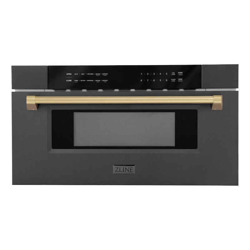 ZLINE MWDZ-30-BS-CB Autograph Edition 30 in. Microwave Drawer in Black Stainless Steel