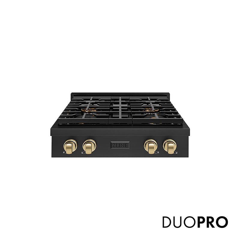 ZLINE PSRTBZ-30-CB Autograph Edition 30 in. Gas Rangetop in Black Stainless Steel