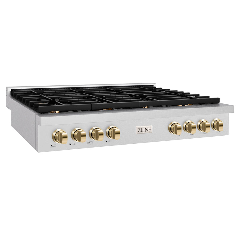 ZLINE SRTSZ-48-G Autograph Edition 48 in. Rangetop in Satin Stainless Steel