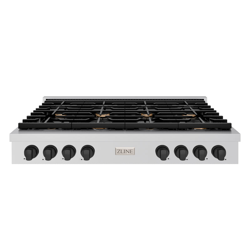 ZLINE SRTZ-48-MB Autograph Edition 48 in. Rangetop in Stainless Steel