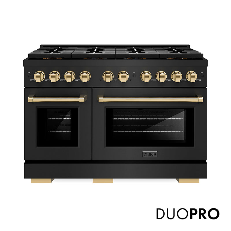 ZLINE PSDRBZ-48-G Autograph Edition 48 in. Dual Fuel Range in Black Stainless Steel