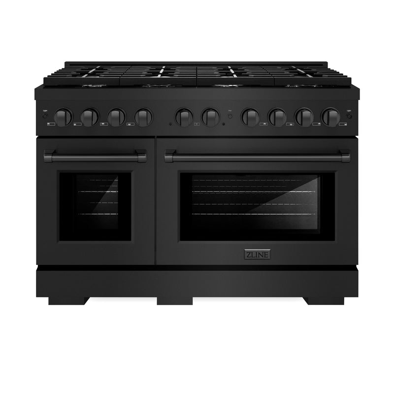 ZLINE SDRB-48 48 in. Dual Fuel Range in Black Stainless Steel