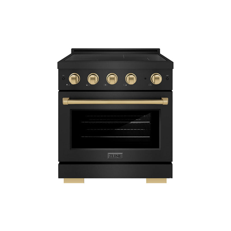 ZLINE SINRBZ-30-CB Autograph Edition 30 in. Induction Range in Black Stainless Steel