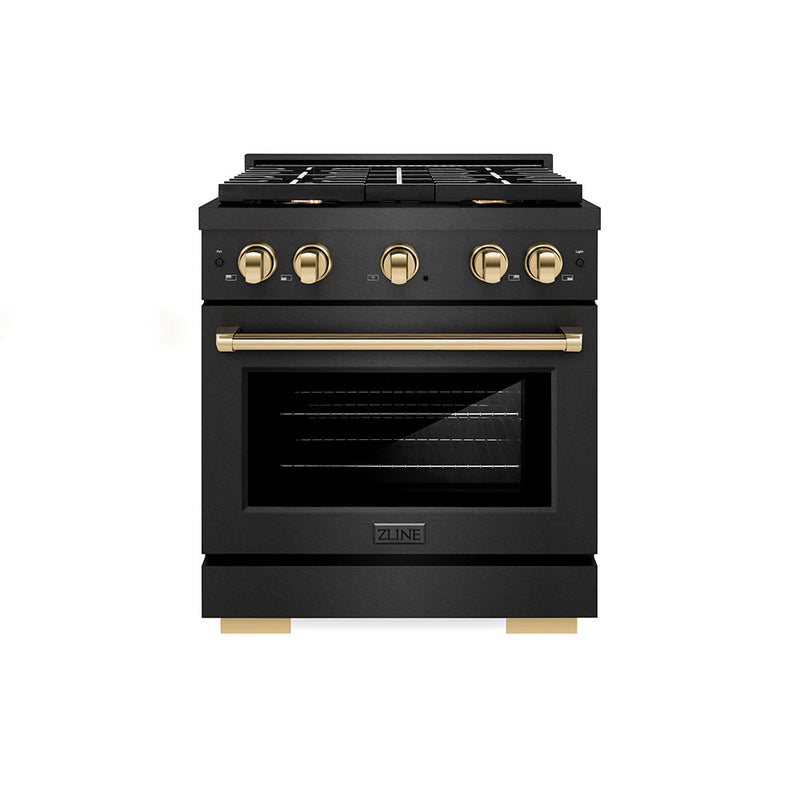 ZLINE Autograph Edition 30 in. 4.2 cu. ft. Paramount Gas Range with 4 Burner Cooktop and Convection Gas Oven (SGRBSZ-30-G)