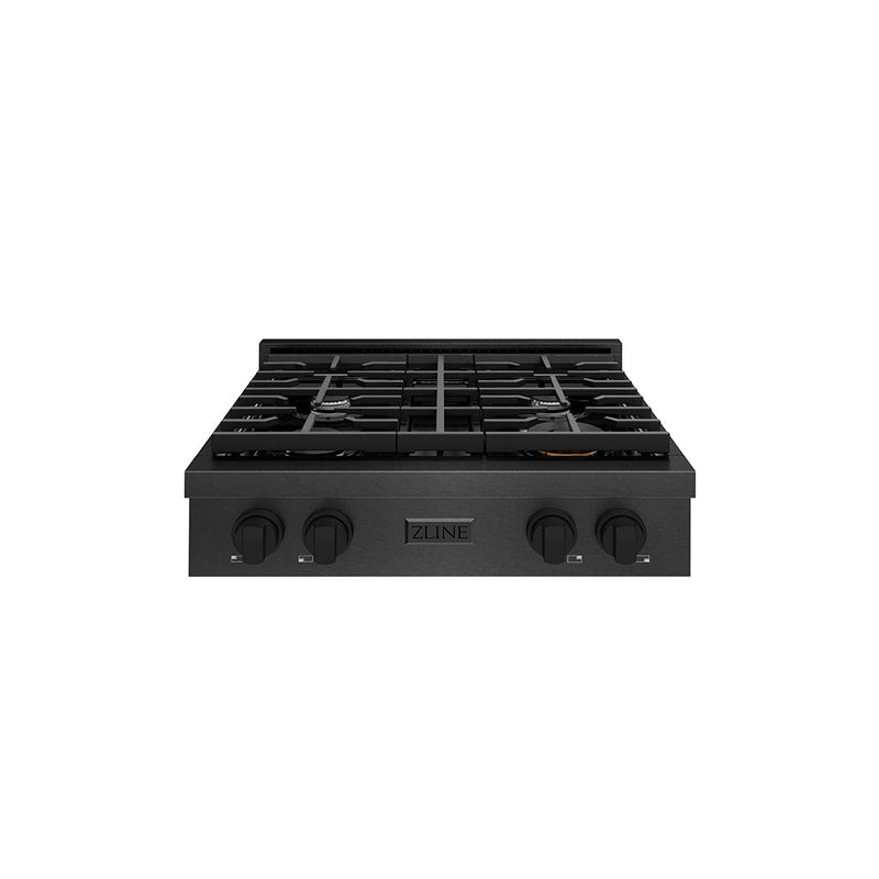 ZLINE Designer Collection 48 in. 6.7 cu. ft. Paramount Dual Fuel Range with 8 Burner DuoPro™ Cooktop and Dual Ovens in Black Satin Stainless Steel with Matte Black and Champagne Bronze Accents (PSDRBSZ-48-MBCB)