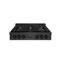 ZLINE 36 in. Paramount Gas Rangetop with 6 Burner Porcelain Cooktop in Black Satin Stainless Steel (SRTBS-36)