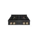 ZLINE Designer Collection 48 in. 6.7 cu. ft. Paramount Dual Fuel Range with 8 Burner DuoPro™ Cooktop and Dual Ovens in Black Satin Stainless Steel with Matte Black and Champagne Bronze Accents (PSDRBSZ-48-MBCB)