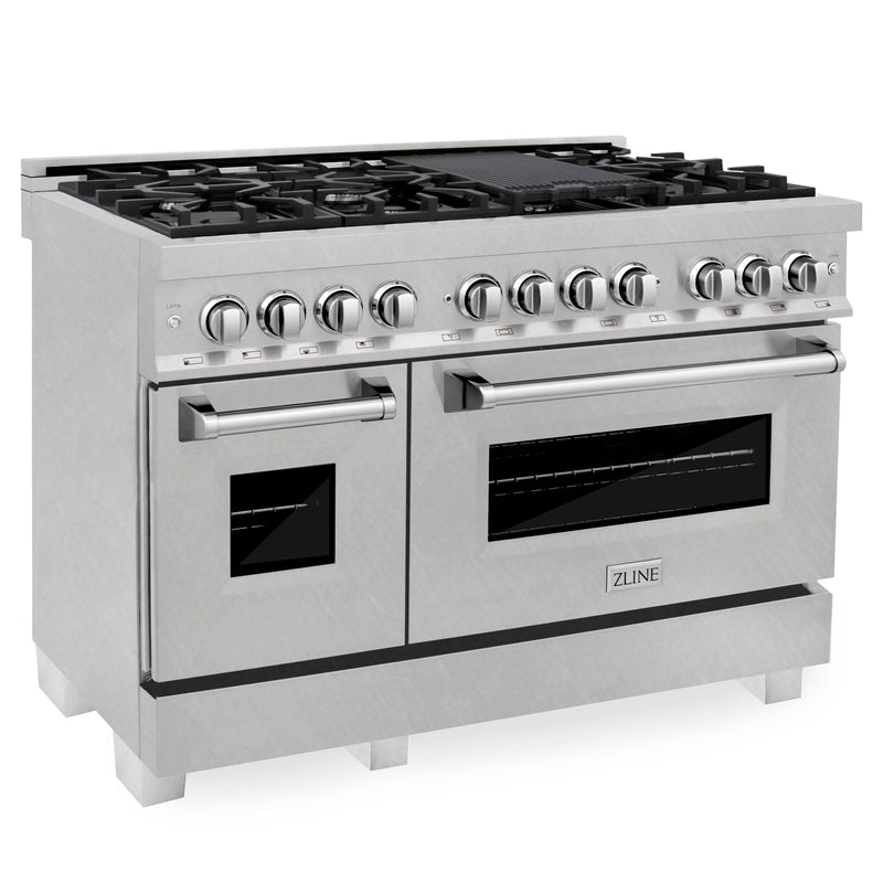 ZLINE 60 in. 7.4 cu. ft. Legacy Dual Fuel Range with 9 Burner Gas Cooktop and 2 Electric Convection Ovens in Satin Stainless Steel (RAS-SN-60) ZLINE
