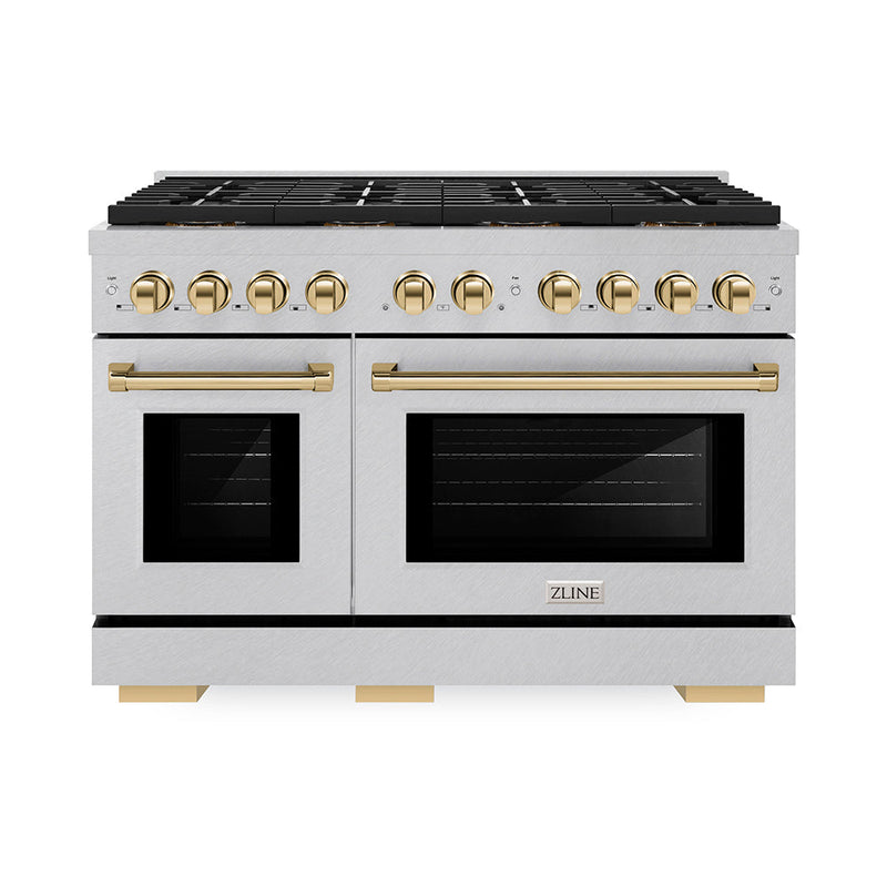ZLINE PSDRSZ-48-G Autograph Edition 48 in. Dual Fuel Range in Satin Stainless Steel