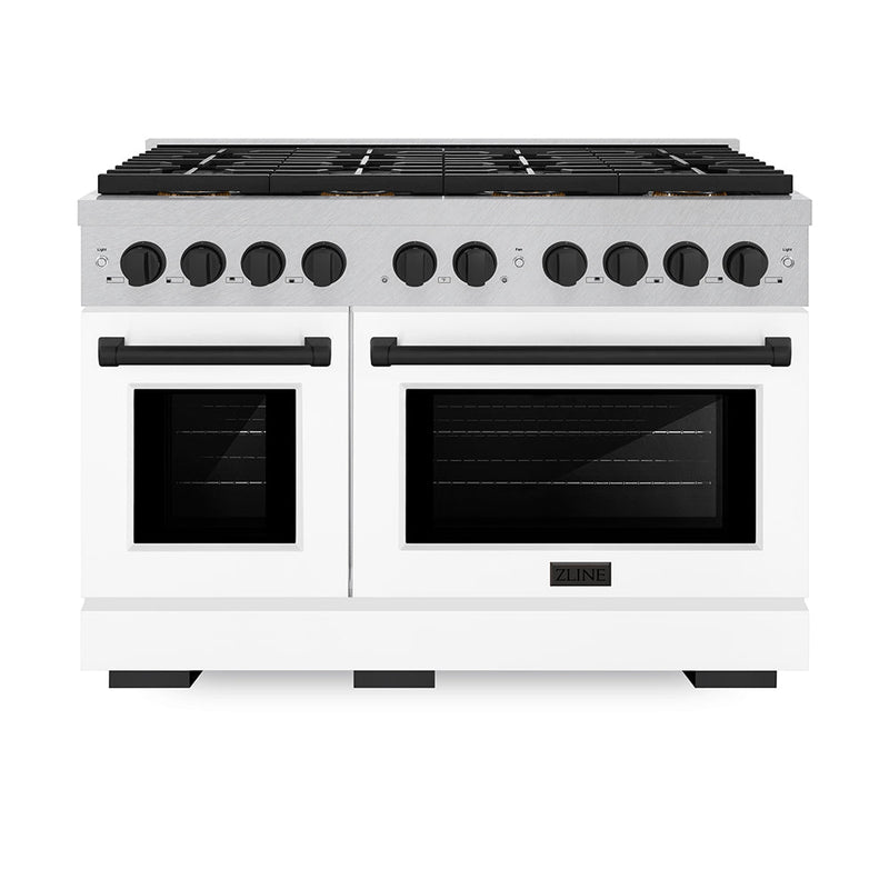 ZLINE PSDRSZ-WM-48-MB Autograph Edition 48 in. Dual Fuel Range in Satin Stainless Steel