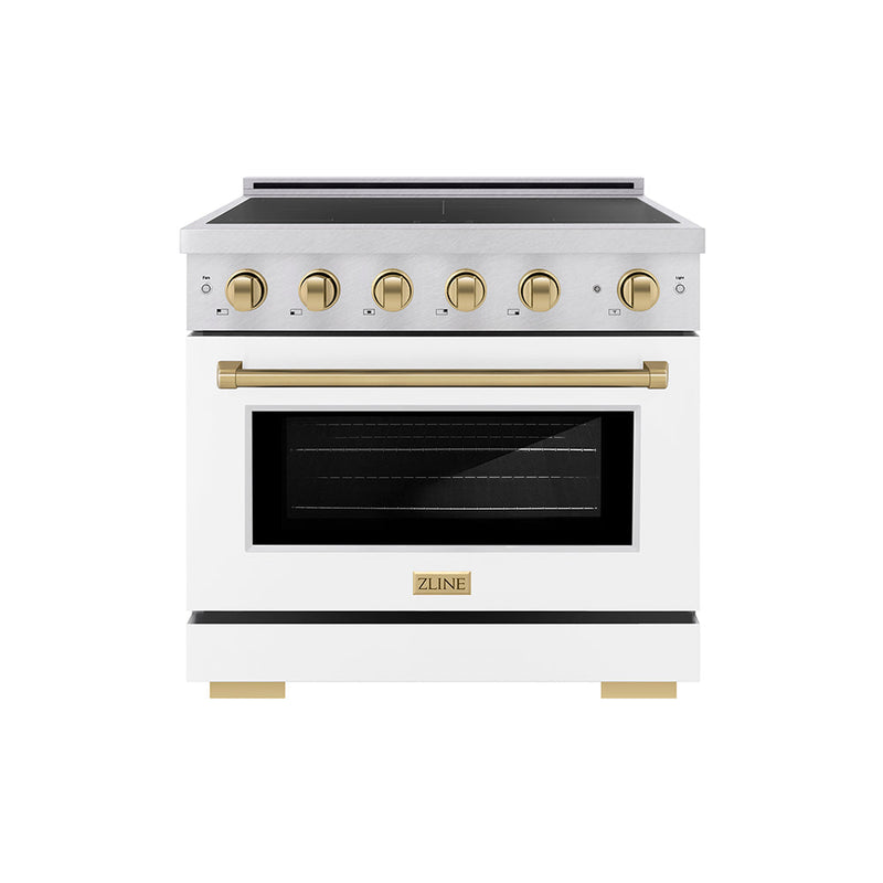 ZLINE SINRSZ-WM-36-CB Autograph Edition 36 in. Induction Range in Matte White